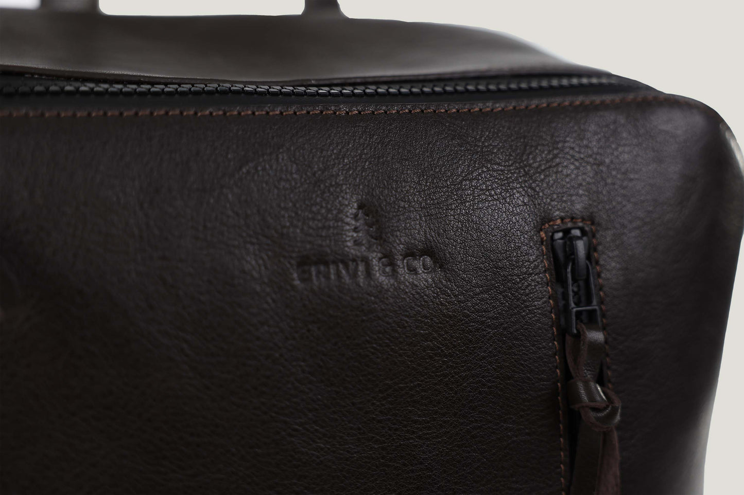 Leder Backpack dunkelbraun