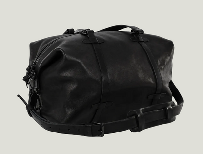 Leder Weekender schwarz