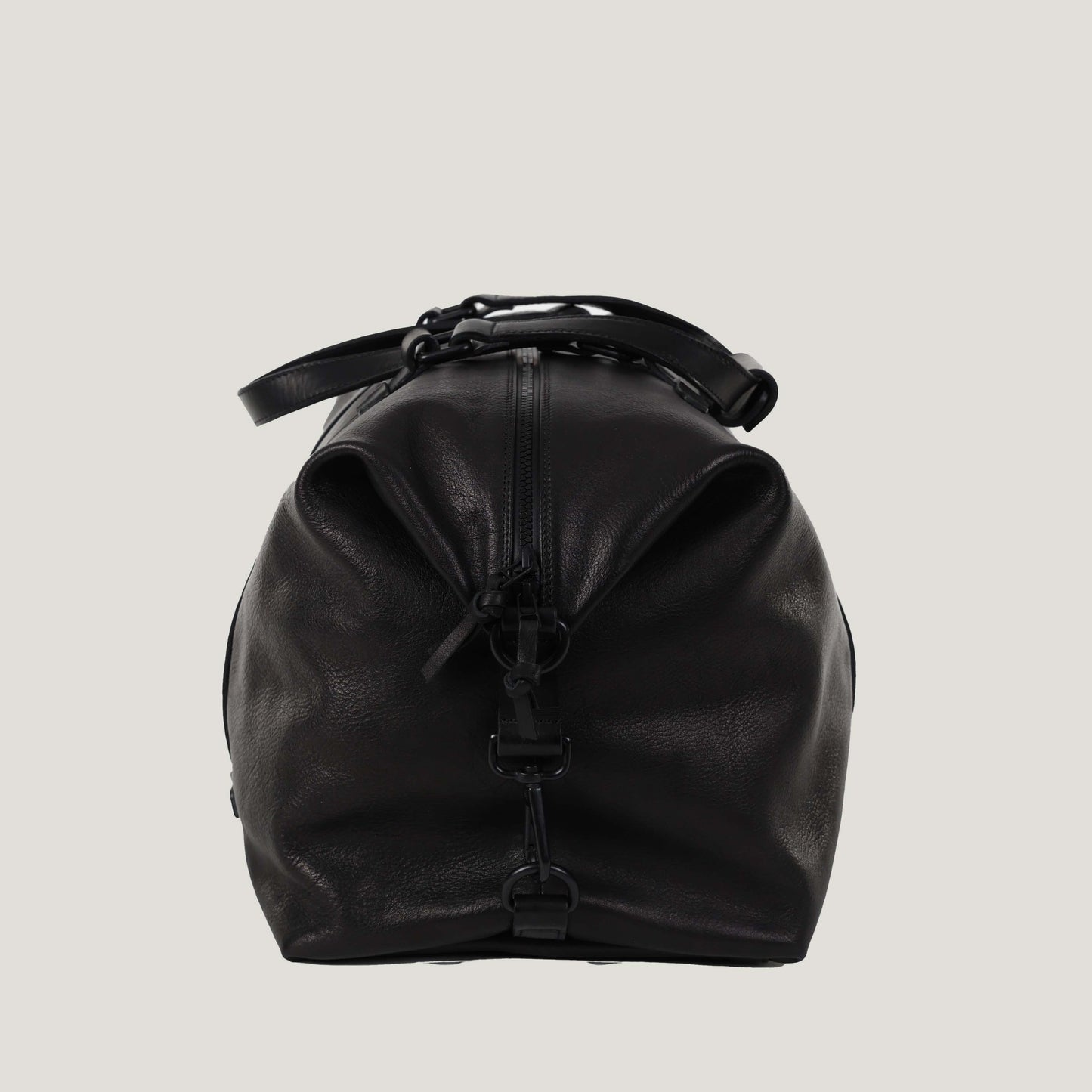 Leder Weekender schwarz