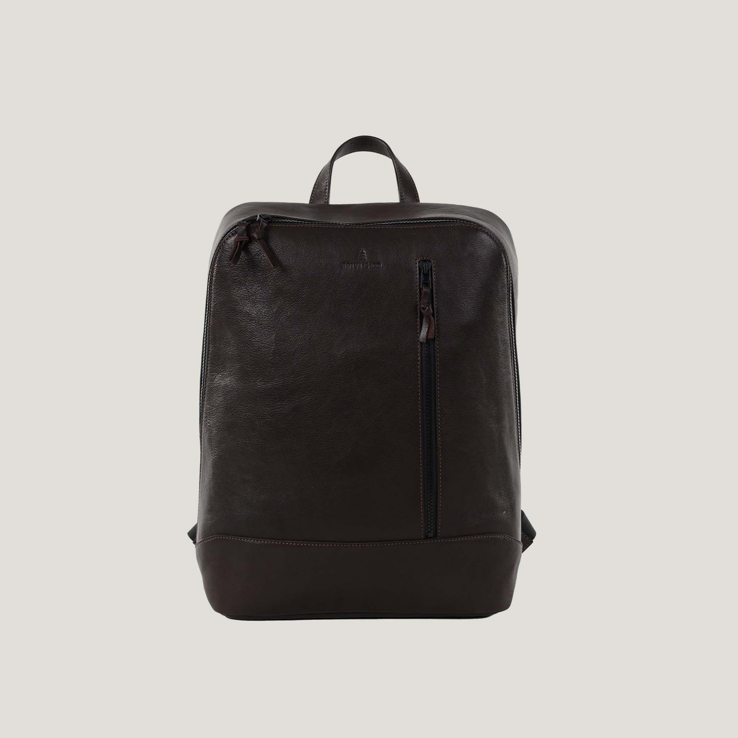 Leder Backpack dunkelbraun