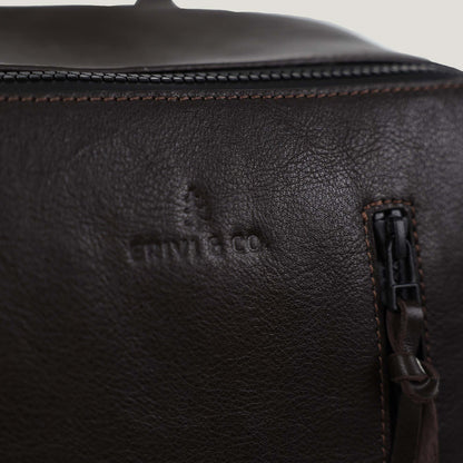 Leder Backpack dunkelbraun