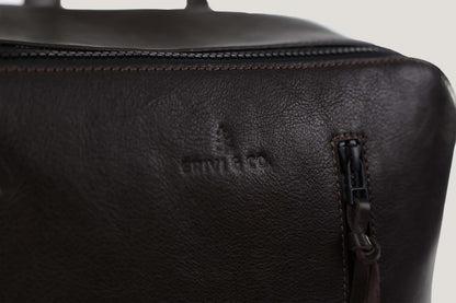 Leder Backpack dunkelbraun