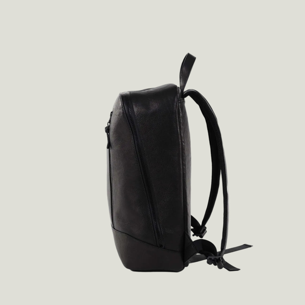 Leder Backpack schwarz