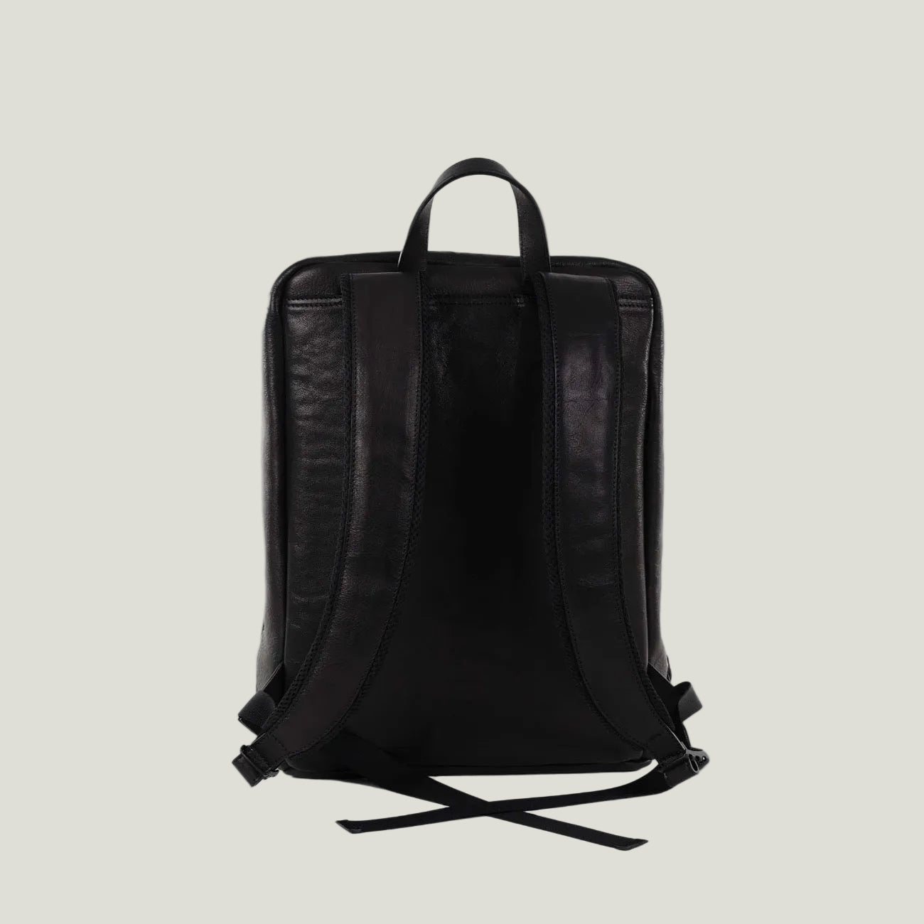 Leder Backpack schwarz
