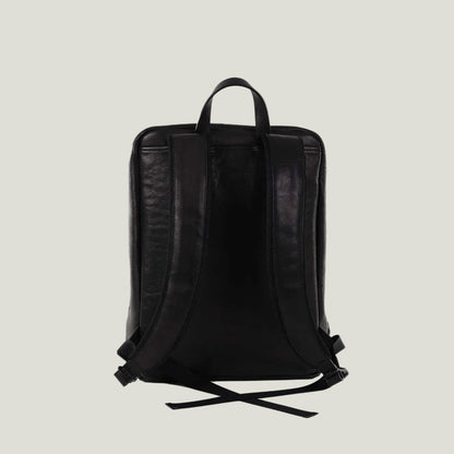 Leder Backpack schwarz