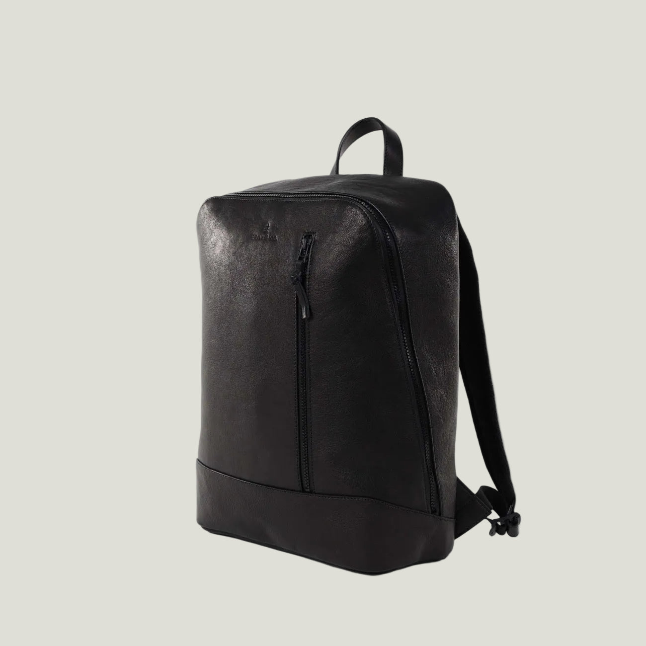 Leder Backpack schwarz