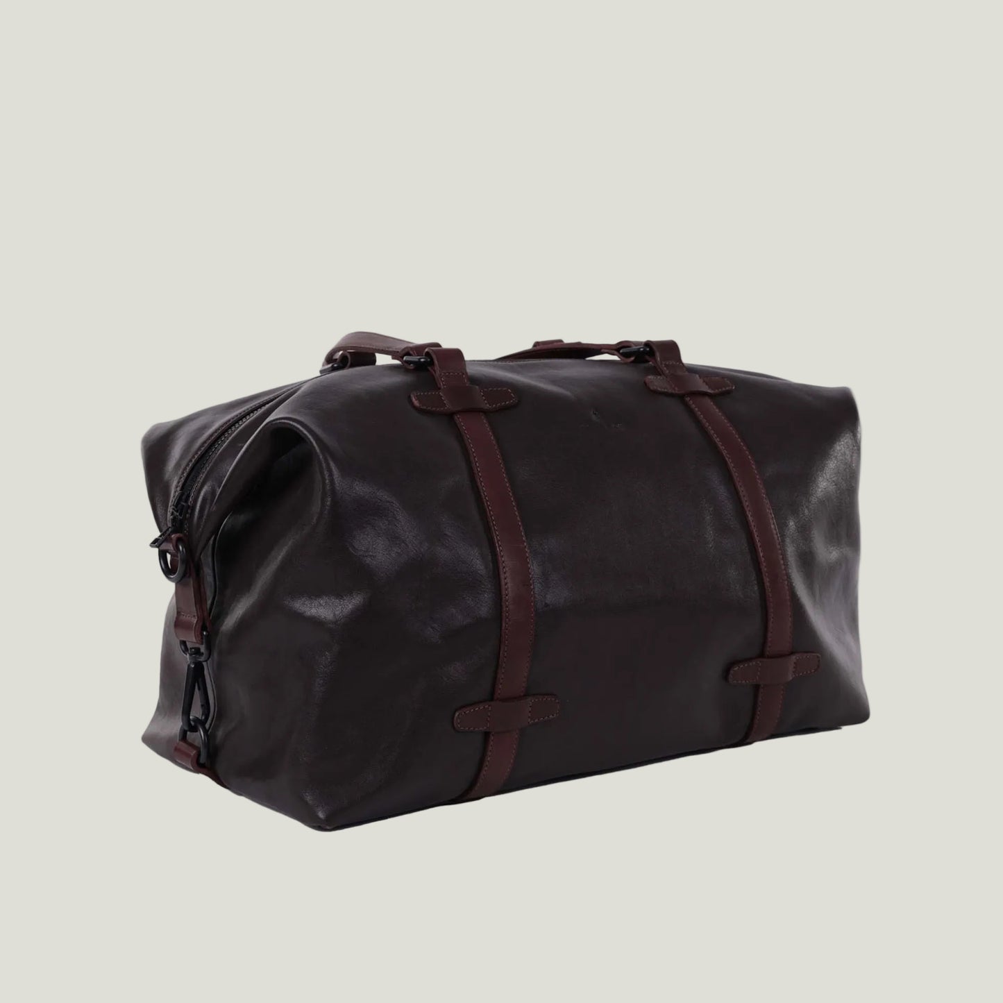 Leder Weekender Dunkelbraun