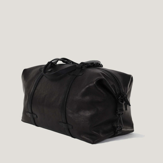 Leder Weekender schwarz