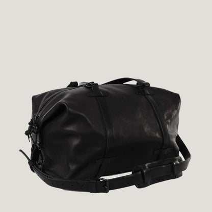 Leder Weekender schwarz
